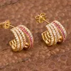 Dangle & Chandelier Circle Hoop Earrings Arab For Women Fashion Color Crystal Earring Statement Wedding Jewelry Gift303K