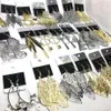 Hela 40 par dingle Womens Drop Earrings Silver Golden Plated Hook Eartrop Fashion Jewelry Party Wedding Favor Gifts Mix 275L