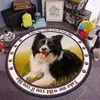 Carpets Funny Dog Pet Printed Round Carpet For Living Room Anti-slip Area Rug Bedroom Bathroom Computer Chair Mat Floor Decoration Rugs