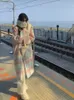 レディースウールブレンド冬の虹のウールオーバーコート女性カジュアル格子縞の長いコートオフィスレディY2K衣類韓国ファッショントレンチジャケット231010