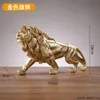 Decorative Objects Figurines Golden Lion King Resin Ornament Home Office Desktop Animal Statue Decoration Accessories Living Room 231009