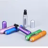 Bouteilles de parfum de pulvérisateur de pompe de remplissage inférieure portative de 5 ml en aluminium Mini huile essentielle tubes à essai d'échantillon vides atomiseurs testeur d'essai d'emballage cosmétique de voyage