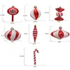 Christmas Decorations Christmas Tree Decoration Props Cross Christmas Candy Cane Gift Box Boots 4-piece Set Combination Pendant 231009