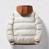 Mens Down Parkas Warm Casual CottonPadded Jacket Winter Men Trendy Fake Twopiece Hooded Bread Cotton Padded Jackets Rockar 231010