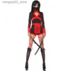 Tema dräkt japansk ninja cosplay jumpsuit halloween kommer för kvinnor fest prestanda sexig enhetlig frestande kläd anime film rekvisita q240307