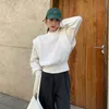 Damen Hoodies Sweatshirts Frauen Crop Ästhetisches Design Harajuku Koreanischer Stil Trendige Studenten Weibliche Teenager Kleidung Halbhoher Kragen Ins 231010