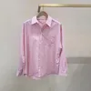 Женские блузки VII 2023, брендовая блузка M, осенняя одежда, простая однобортная рубашка в полоску с лацканами и вышитым логотипом, топ