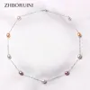 Hanger kettingen Zhboruini Fijne parel ketting 925 Sterling Silver Pearl Sieraden Natuurlijk zoetwaterparel Pearl Choker Hangers sieraden voor vrouwen cadeau 231010