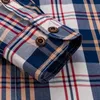 Men s Dress Shirts England Style Contrast Casual Checkered Pocketless Button down Soft 100 Cotton Long Sleeve Standard fit Plaid Shirt 231009