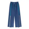 Men's Jeans Factory Made Straight Wide Leg Pants Tube Loose Casual Fashion Brand Sports Summer Blue