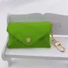 Keychains Lanyards Designer 2024 Ny lyxdesigner Keychain Fashion Womens Mini Plånbok Högkvalitativ äkta läder Men Coin Purse Color Wallet Holder Love Eqwz
