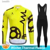 기타 의류 2023 Winter Fleece Cycling Sets 남자의 긴 소매 Mountian Closting Ropa ciclismo Racing Bike Clothing Suitl231007
