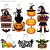 Andra evenemangsfestleveranser 2023 Halloween Pumpkin Hanging Sign Spooky Witch Bat Trick or Treat Banner Front Door Decor Halloween Party Decorations For Home Q231010