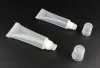 Tubos macios recarregáveis vazios de plástico transparente, 5ml 10ml bálsamo labial batom gloss garrafa recipientes cosméticos caixa de maquiagem frete grátis