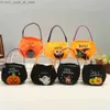 Andere evenementen Feestartikelen Halloweenfeest Kinderpompoen Trick or Treat Tote Bags Snoepzak Halloween Snoepopslagemmer Draagbare feestelijke geschenkmand Q231010