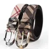 2022Fashion Wild Stripe Men Men Women Real Leather Belt Designer高品質のウエストベルトメタルピンバックルStrap2814