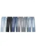 Jeans womens casual solido mid wipper wilia larga pantaloni in denim per donna streetwear maxi pantalone femmina 2023 autunno