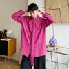 Men's Casual Shirts SYUHGFA Autumn Trend Men Elegant French Style Ribbon Shirt Loose Thin Long Sleeve Top Male Niche Design Clothing