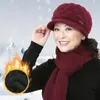 Baretten Dames Zonnehoed Gebreide Winter Sjaal Set Voor Ouderen Warm Zacht Stijlvolle Outdoor Cap Met Nekwikkel Ademend