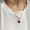 Fashion Luxury Women Jewelry Gold Necklace Classic Double sided Flip Set with Pearl Fritillaria and Black Agate Designer Charm Gorgeous Lady Rose Gold Pendant