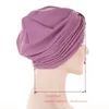 Abbigliamento etnico Turbante Top Knot Donne musulmane Cappello Chemio Cancro Cap Tinta unita Copricapo Beanie Bonnet Foulard islamico Skullies Capelli