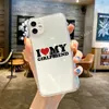 携帯電話のケースかわいい面白い私はiPhone 11 12 13 14 Pro Mis Mini X XR XS 15 7PLUS透明カップルペアコーク231010のための私のガールフレンドケースが大好きです