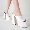 Slippers plataforma dupla cor sólida saltos altos Arrive moda Sapatos femininos Peep Toe