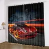 Tenda Cool Fun Racing Car Stadium Auditorium Light Tractor Truck Tende per soggiorno Decorazione camera da letto Ganci 2 pezzi