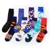 Men's Socks Fashion Weather Fruit Leaf Oil Painting Series Mid Tube Tidal Brand Spring And Autumn Cotton