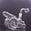 Design di artiglieria 3D all'ingrosso Design in vetro da tampone bongs gialli con doccia per doccia Perc bong 14mm tubi di tabacco d'acqua femmina con pentola di bruciatore o fumatori di olio downstem