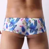 Onderbroek Mannen Sexy Ondergoed Ademende Boxers Lingerie Laagbouw Bloemenprint Mode Big Size U-Bulge Mannelijke Slipje Zakje
