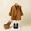 Coat Kids Girls trench ceket dış giyim 2023 Tatlı Sonbahar Kış Yünlü Çocuk Vintage Açık Giysileri 47 Yıl 231009