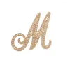 Brooches Women A-Z 26 Big Letter Alloy Pearl English Alphabet Metal Buckle Pins Corsage Cute Jewelry Accessories Christmas Gift