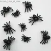 Outros suprimentos para festas de eventos 50pcs aranhas decorativas de Halloween pequenas aranhas falsas de plástico preto brinquedos de Halloween piada engraçada brincadeira adereços realistas Q231010