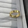 Bandringen 18K 3 6 mm liefdesring V goud materiaal zal nooit vervagen smalle ring zonder diamanten luxe merk officiële reproducties Wi295f