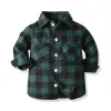 Nuova camicia a quadri per bambini autunno inverno doppie tasche maniche lunghe in cotone casual vestiti per bambini top per bambini