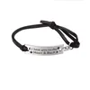 GX081 Diseño personalizado Letras de Te amo a la luna y la espalda Pulsera de cuero con dije Joyería inspiradora Gift275h