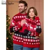Women's Sweaters 2023 New Women Men Couples Matching Clothes Warm Thicken Christmas Sweaters Xmas Round Neck Elk Jacquard Long Sleeve SweatersL231010