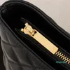 2023-9A Designer Einkaufstaschen Weiche Rindsleder Handtasche Luxus Frau Kette Schulter Reißverschluss Schalter Einkaufstasche Große Kapazität Schwarz Reisen