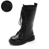 Stiefel Kleines Mädchen Hohe Kinderschuhe 2023 Girlish Winter Schnee Lederstiefel Kind Turnschuhe für Teenager 3 4 5 6 7 8 11 12 13 Jahre