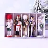 Christmas Decorations 1 Set Christmas Wooden Doll home decor Christmas Nutcracker Doll Pendant Creative Glittering Powder Doll Ornament for navidad 231010