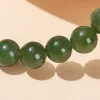 Natural Chinese Green Jade Bracelets Gemstone Jewelry Strand Elastic Bracelets Wrist hand Lucky Gift