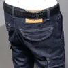 Männer Jeans Mode Streetwear Männer Retro Schwarz Blau Stretch Casual Denim Cargo Hosen Hombre Große Tasche Designer Hip Hop Joggers