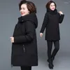 Manteau d'hiver en duvet pour femmes d'âge moyen, veste rembourrée en coton, Parka longue à capuche, grande taille 5XL, coupe-vent, vêtements d'extérieur chauds et amples, 2023