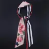 Eşarplar 7cm 2022 Tasarım Sıska Kadınlar Tie Rose çiçek baskı iptal fular moda kemer marka çanta