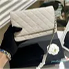 Borsa a tracolla classica con catena pochette con patta borsa con chiusura magnetica borsa con zip in metallo pochette Borsa a tracolla Pelle di vitello Pelle di agnello cavia trapuntata