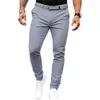 Men's Pants Slim Fit Suit Durable Business Office Trousers With Slant Pockets Zipper Fine Sewing For A