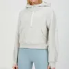 LL-665 Hoodies Egzersiz Fitness Wear Womens Yoga Kıyafet Spor Giyim Dış Kısa Ceket Dış Mekan Giyim Günlük Yetişkin Koşu Kapüşonlu Uzun Kollu