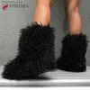 Bottes Bottes d'hiver chaussures à fourrure femmes fourrure de peluche bottes de neige moelleux chaud fausse laine bottes en peluche bottes de mode dames botte de fourrure mongole Q231010