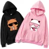 Hoodies das mulheres moletons casal bubu está assistindo filme com dudu plus size moletom dos desenhos animados kawaii impressão pulôver harajuku homens mulheres sudaderas 231009